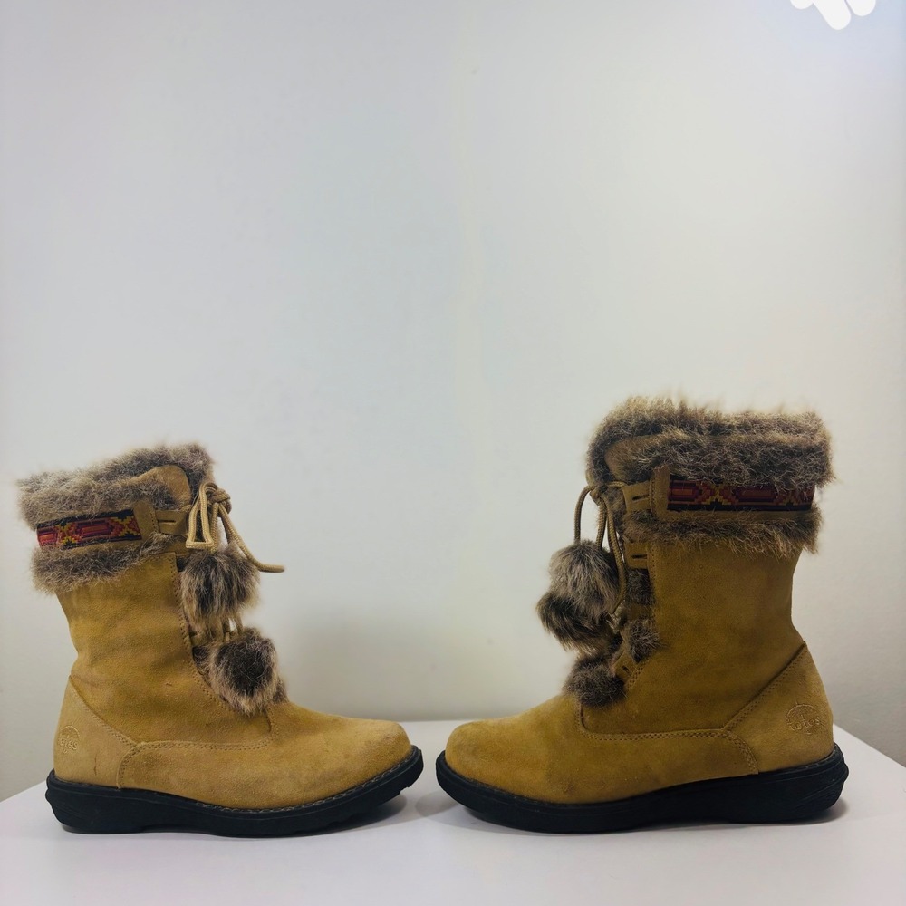 Totes‎ Leather Tanya Tan Faux Fur Lined Boots Women's Size 6 - Picture 5 of 10